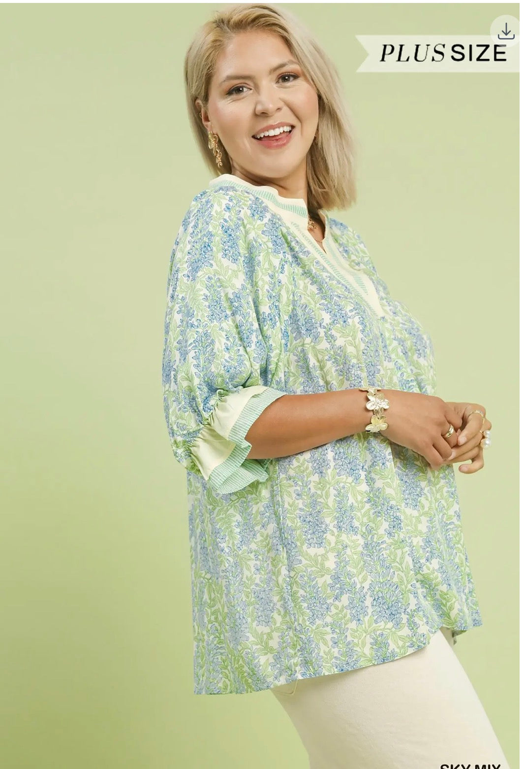 Spring Burst V- neck Blouse