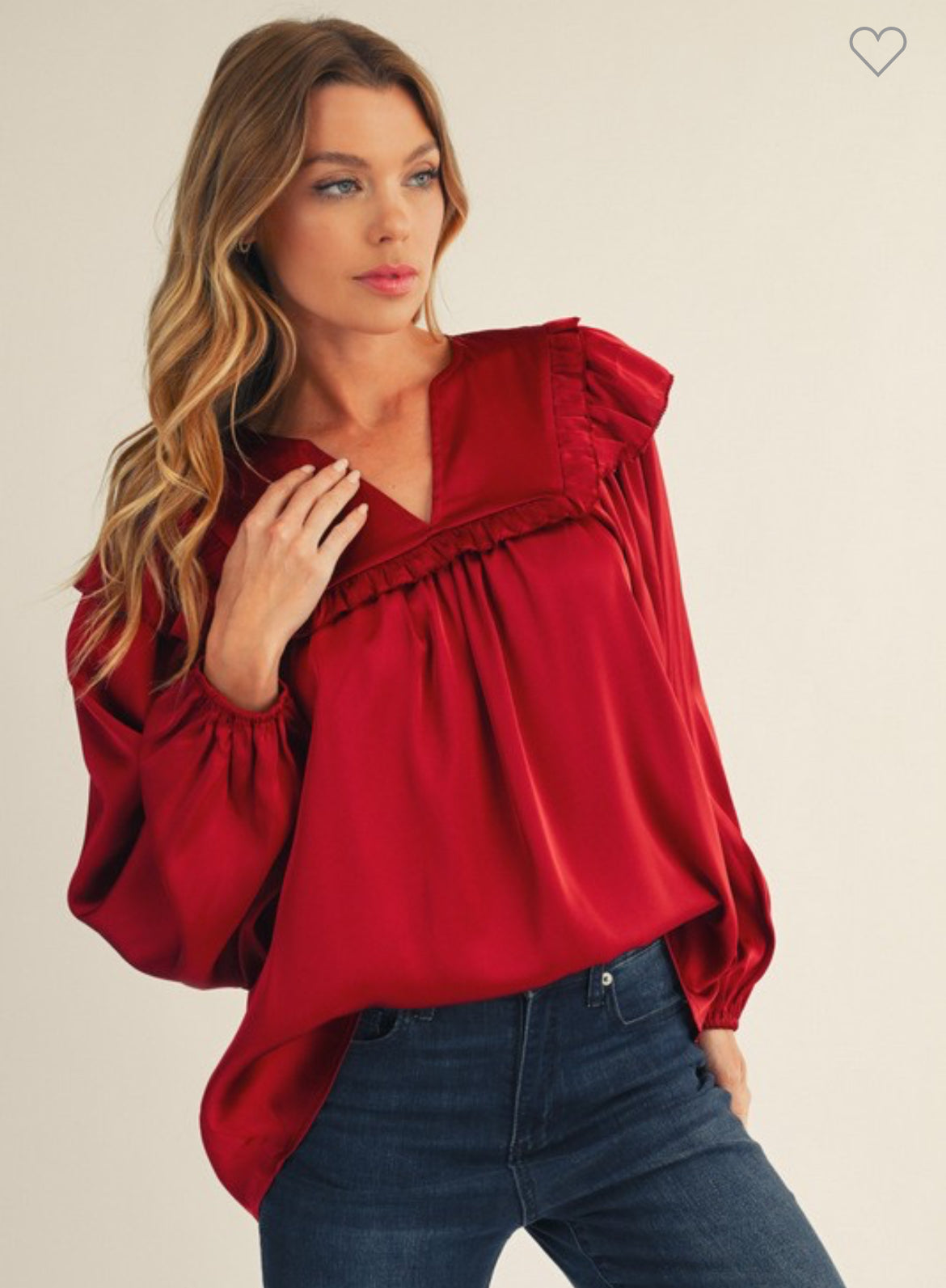 Ruffle Detail Satin Top