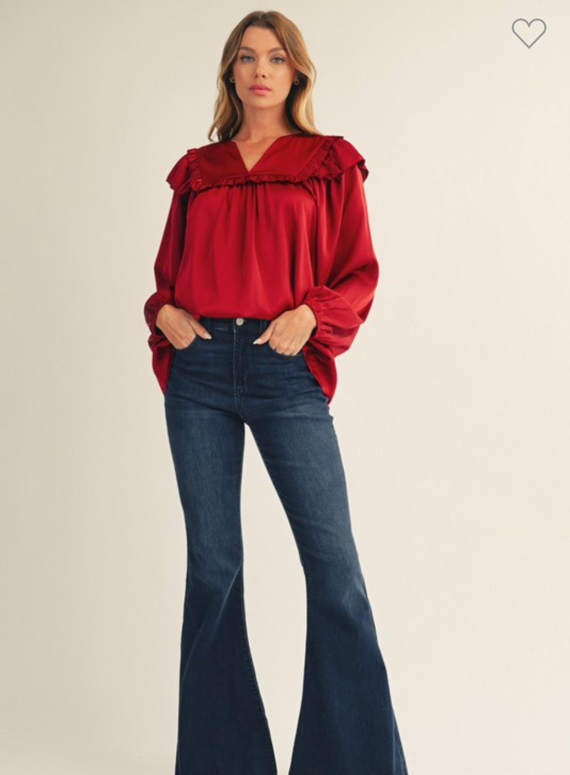 Ruffle Detail Satin Top