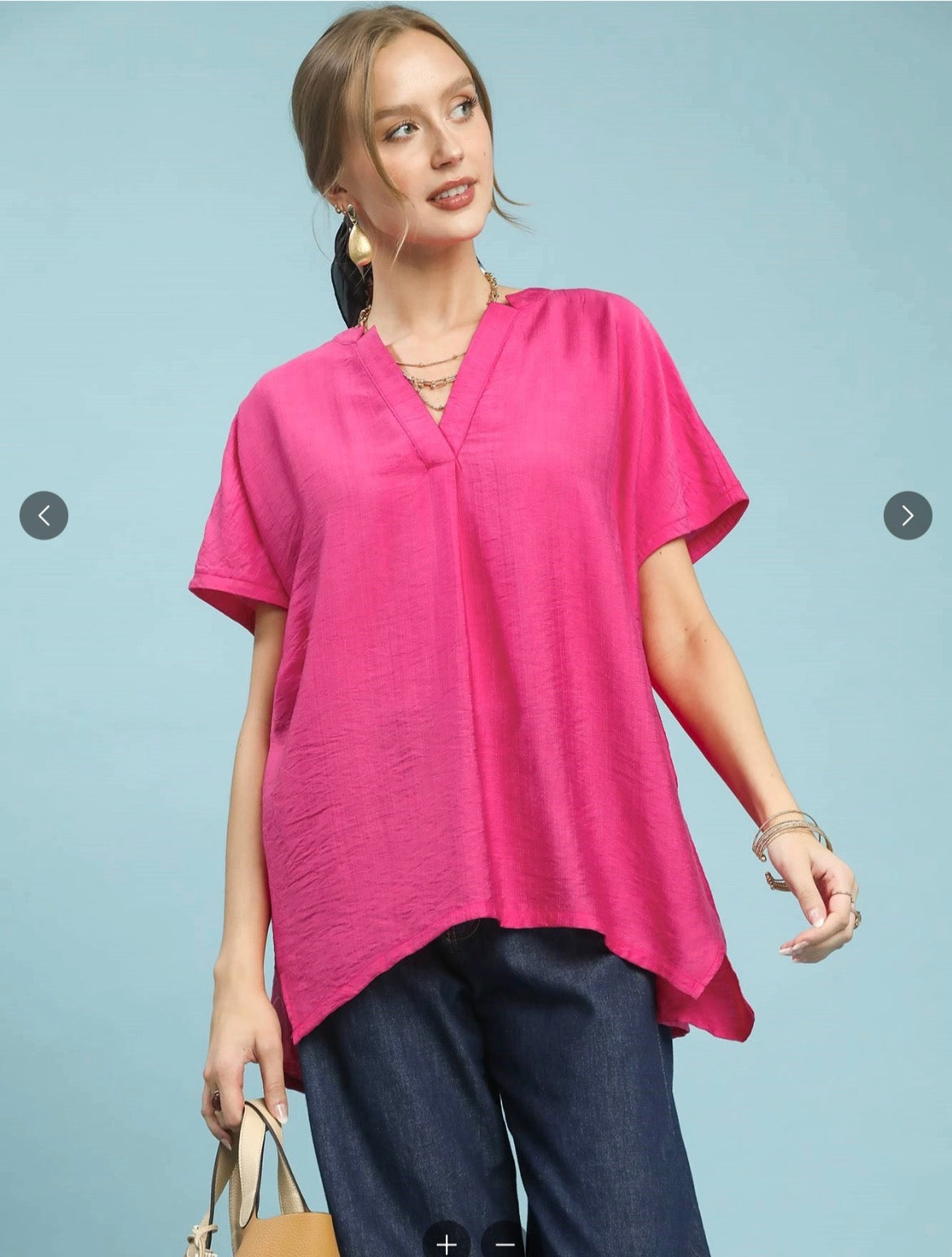 Oversized V-neck Tunic by Umgee
