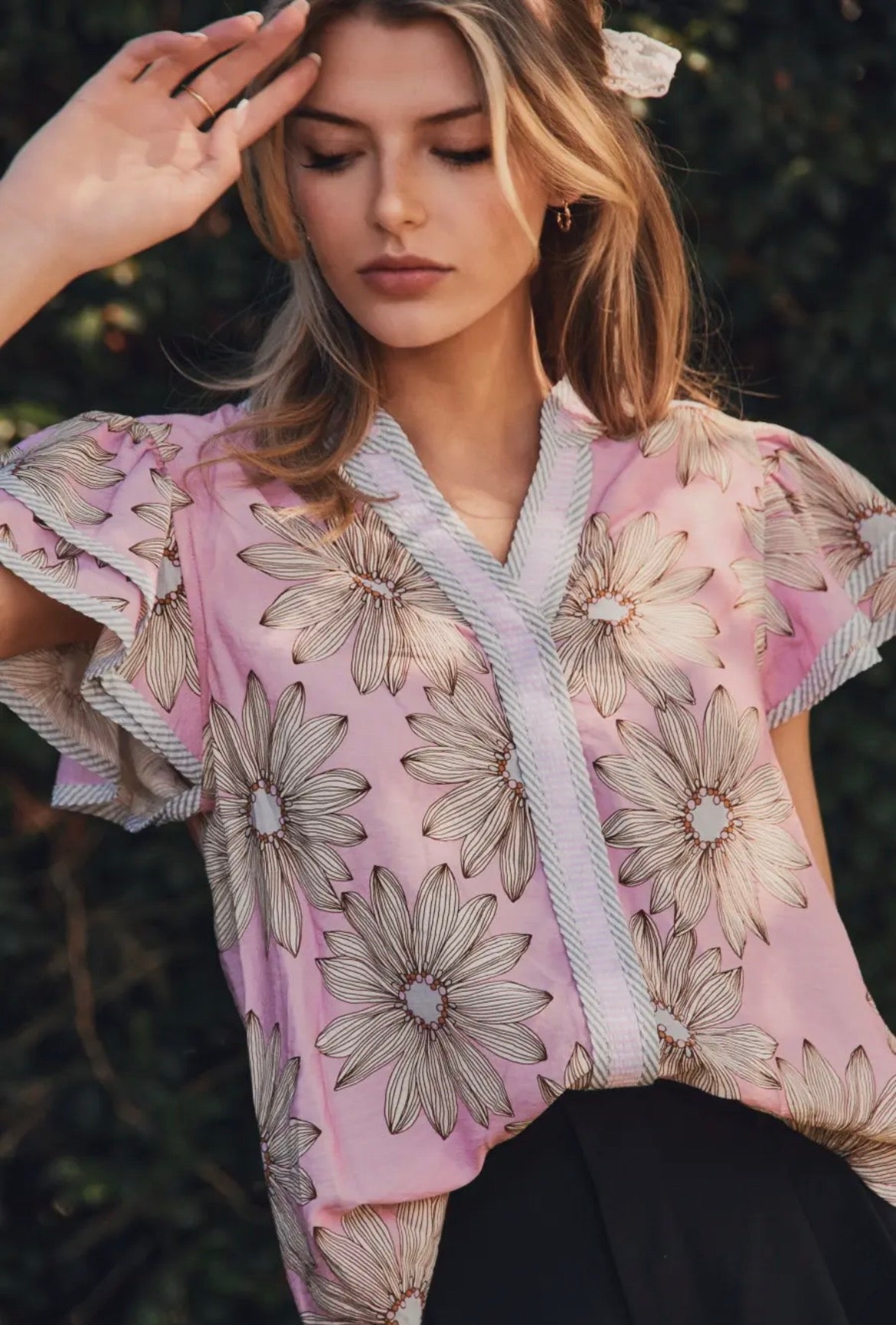 Pink Floral Blouse