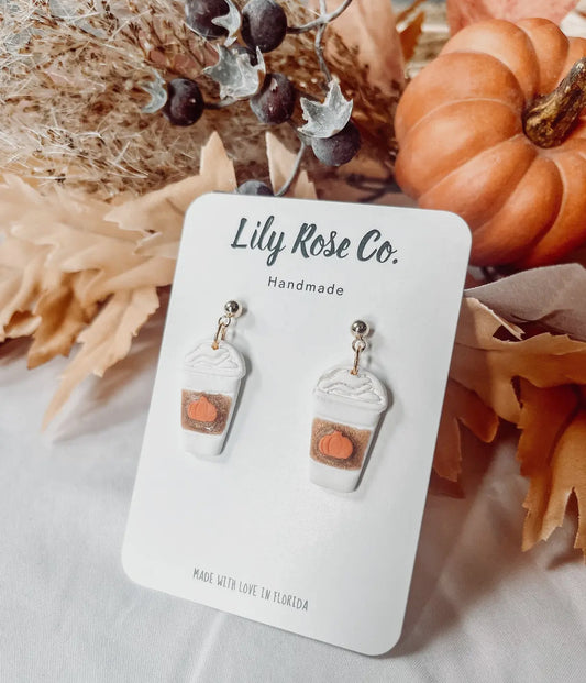 Pumpkin Iced Coffee Dangle Earrings