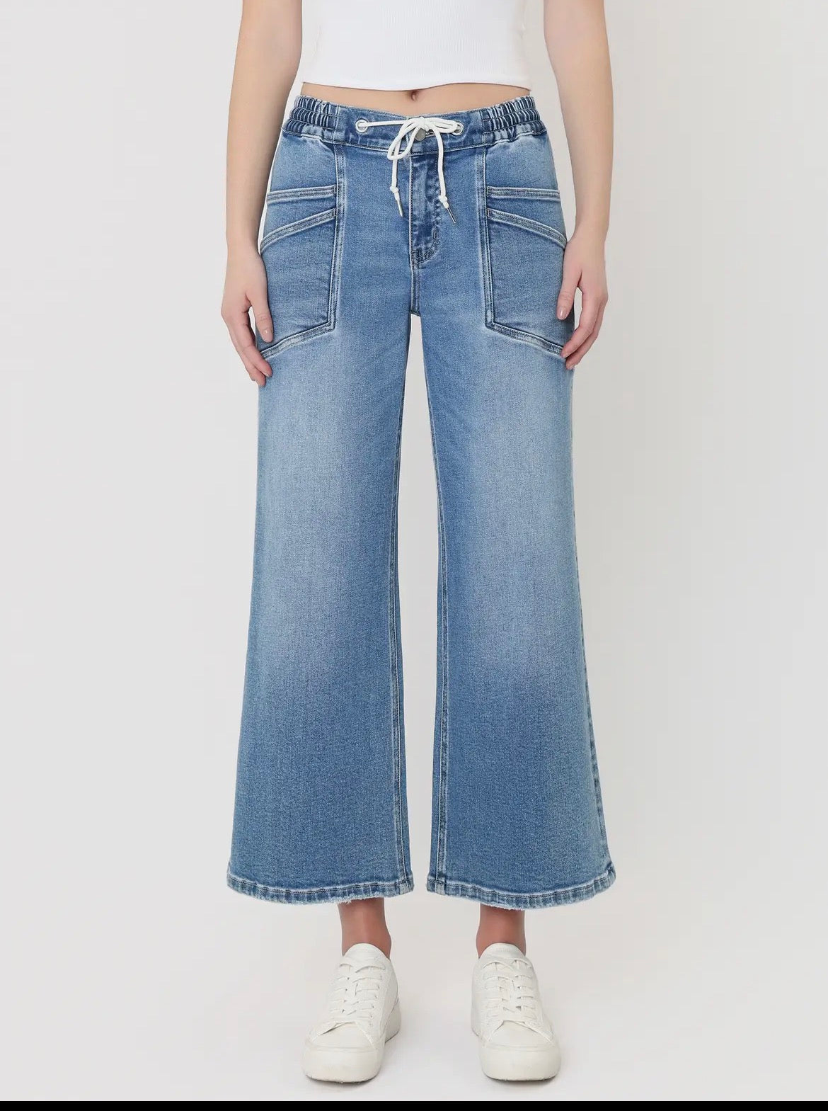 High Rise Drawstring Pants- Vervet by Flying Monkey