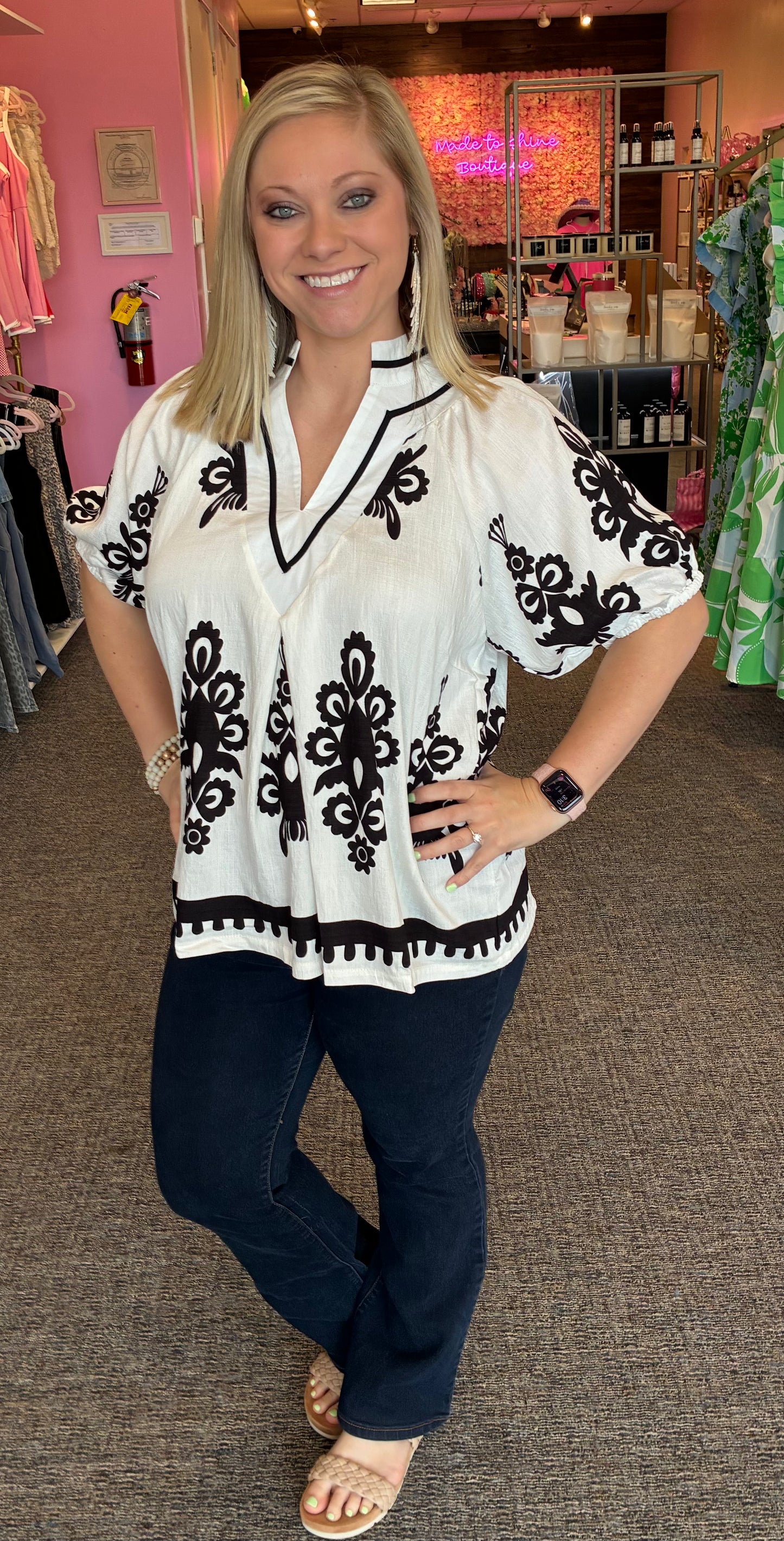 White Boho Umgee Top