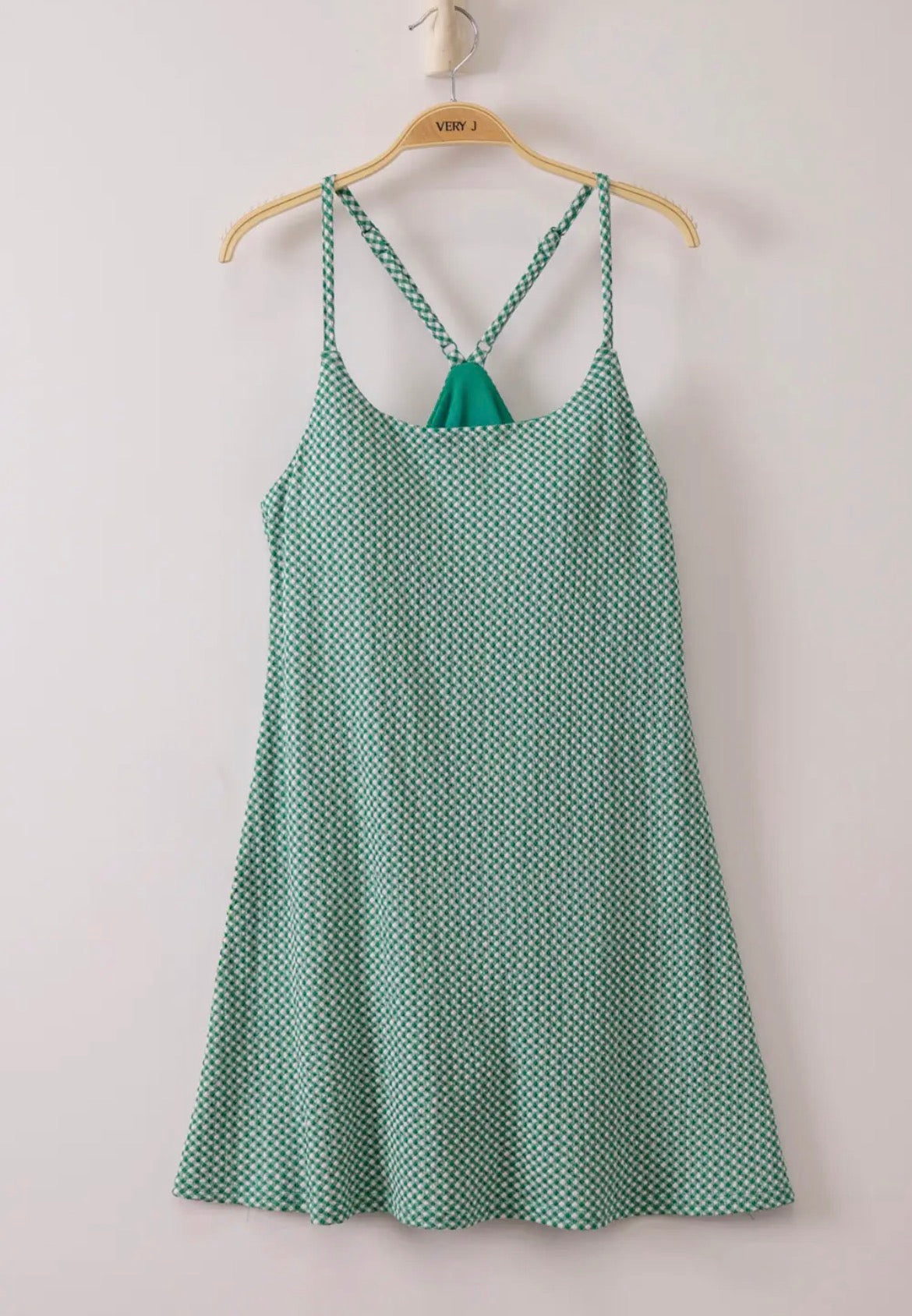 Checkered Tennis Dress- Green