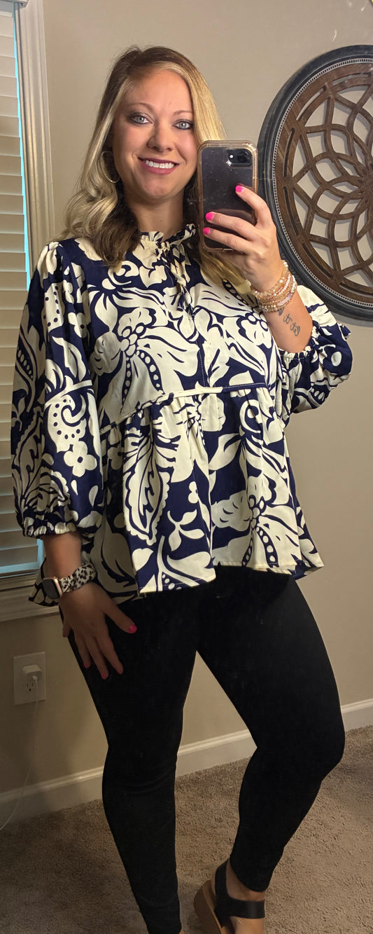 PLUS UMGEE Navy Mix Top
