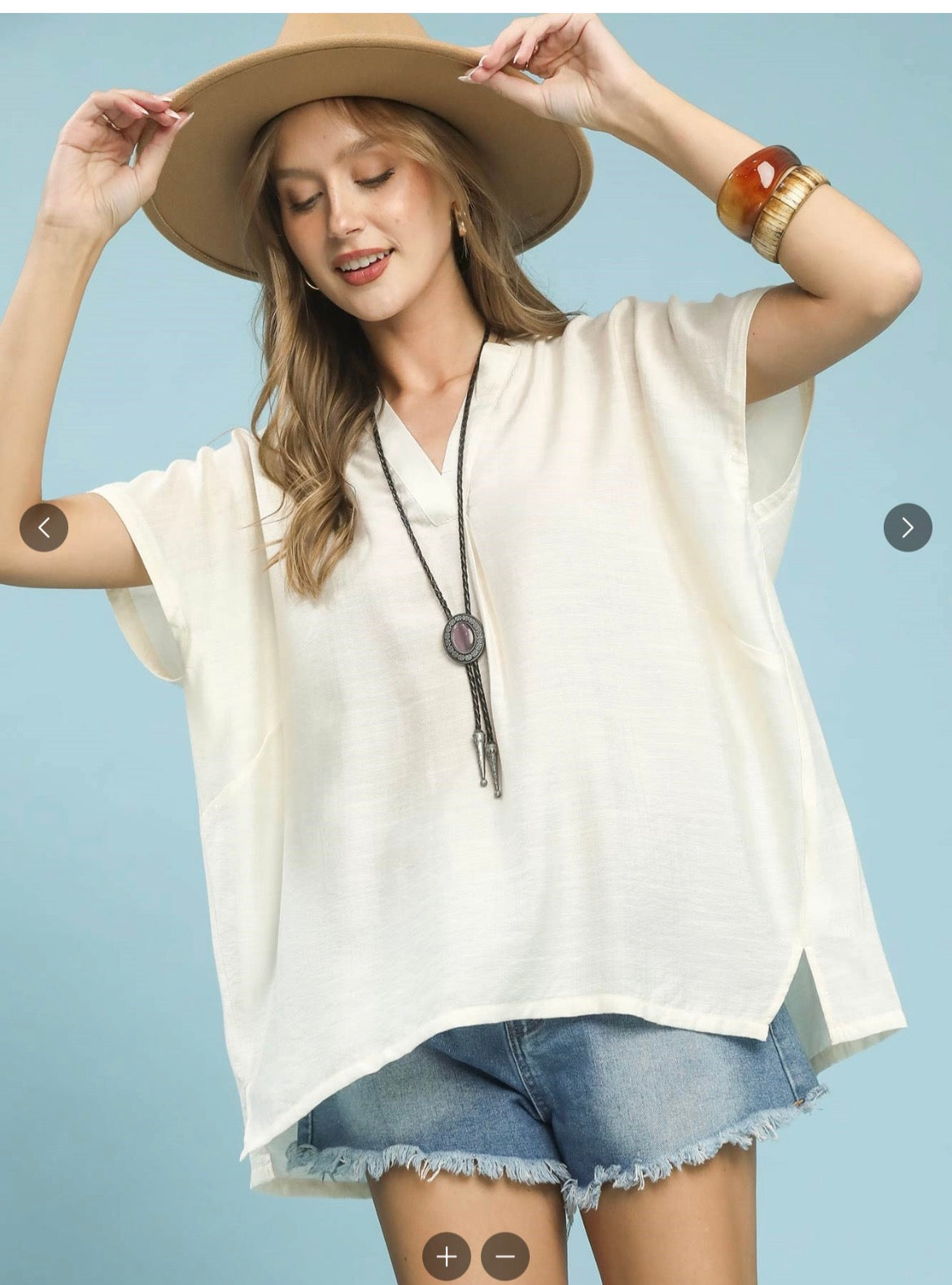 Oversized V-neck Tunic by Umgee