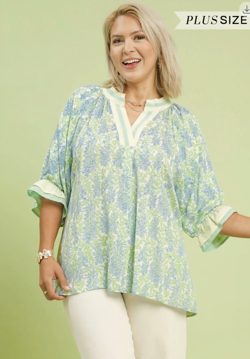Spring Burst V- neck Blouse