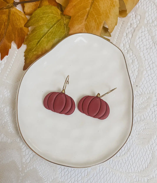 Dark Maroon Hoop Earrings