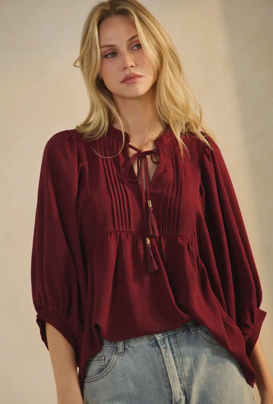 PLUS Flowy Burgundy Blouse