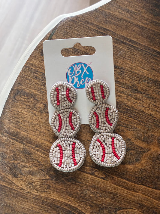 Baseball Drop Earrings