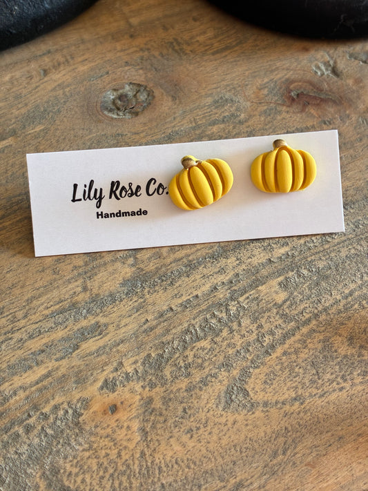 Yellow Pumpkin Studs