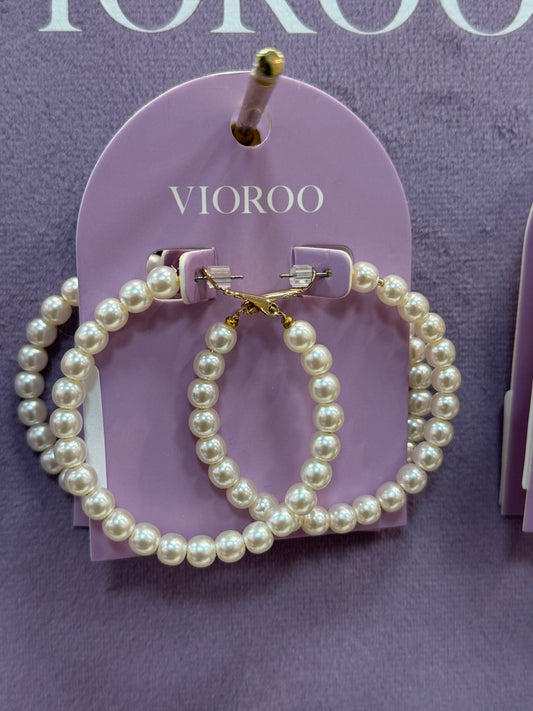 Pearl beaded hoops