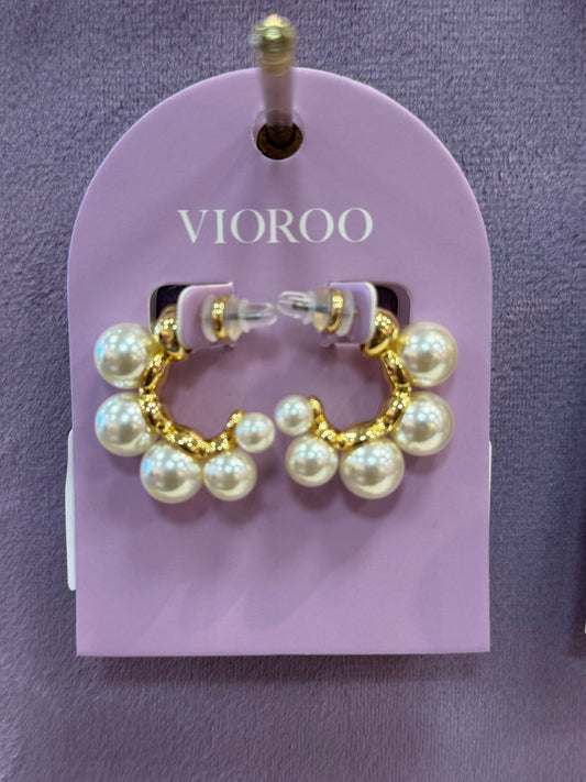 multi pearl hoop earrings