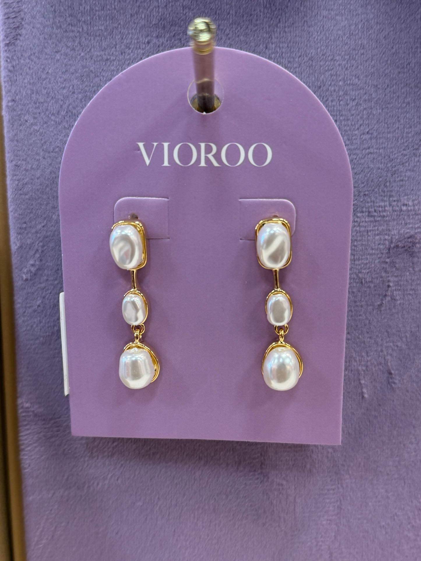 Baroque trio drop earrings