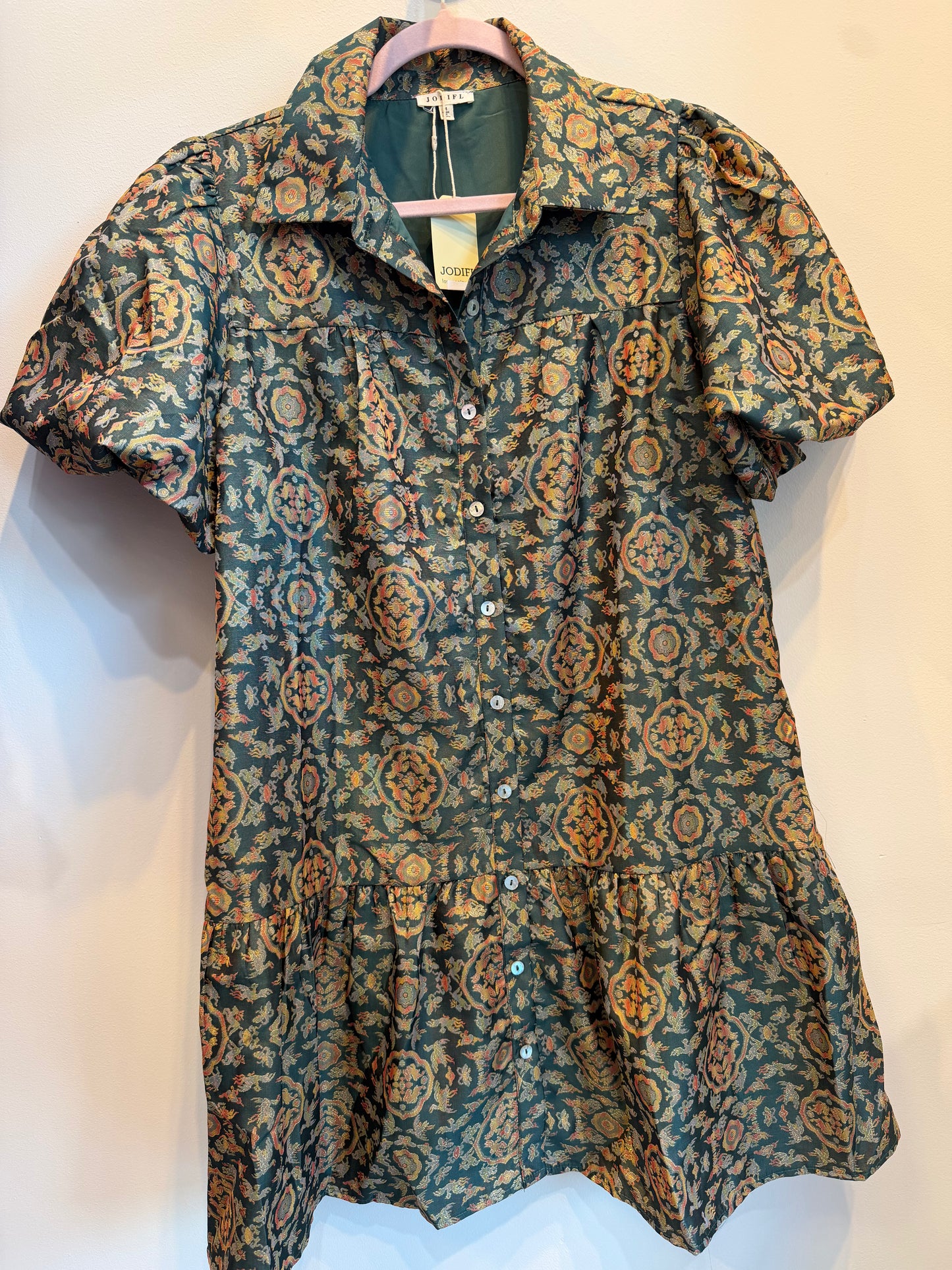 Green Jacquard Dress