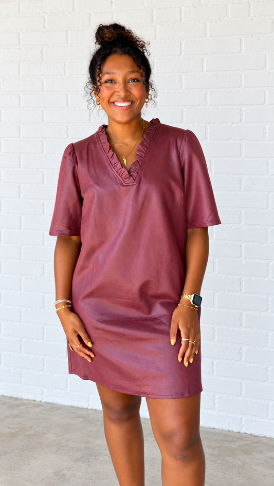 Faux Leather Dress