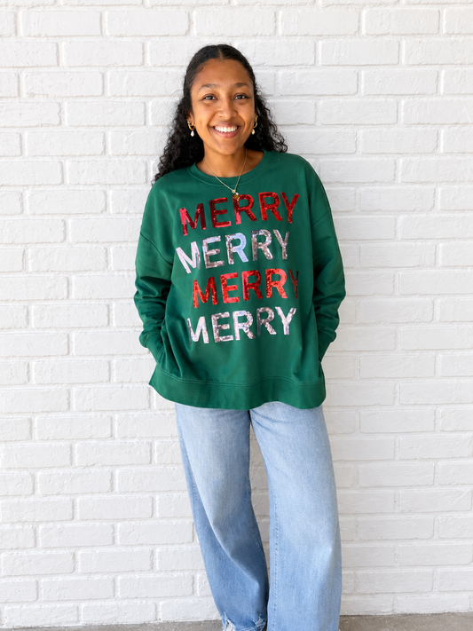 Green Merry Sweatshirt