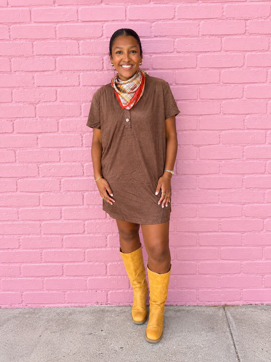 Brown Suede Dress
