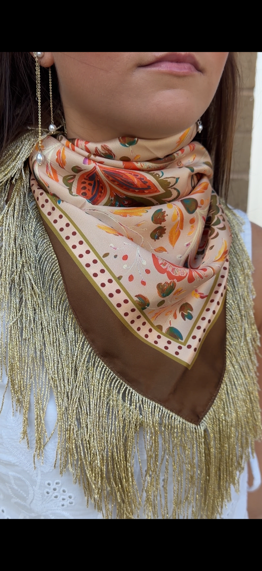 Ivory fringe scarf