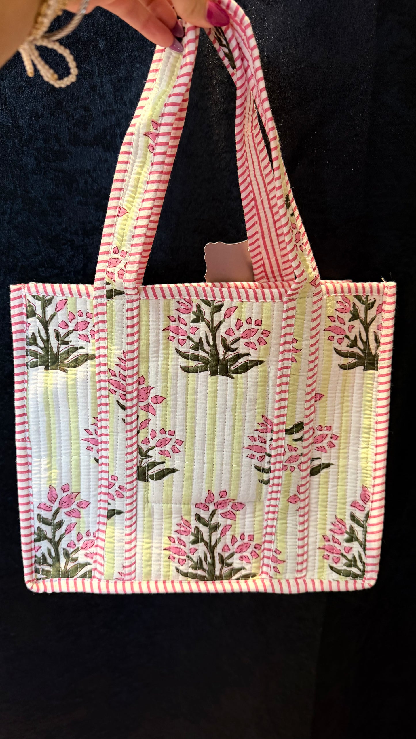Small pink paradise tote bag