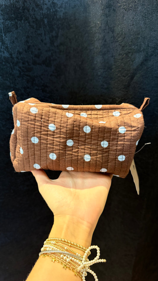 Small chocolate chip toiletry bag