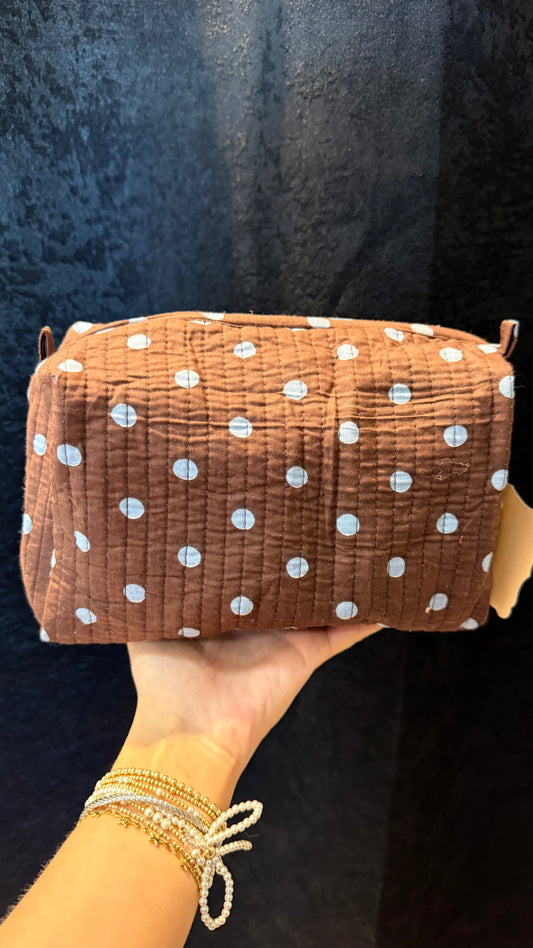 Large chocolate chip toiletry bag