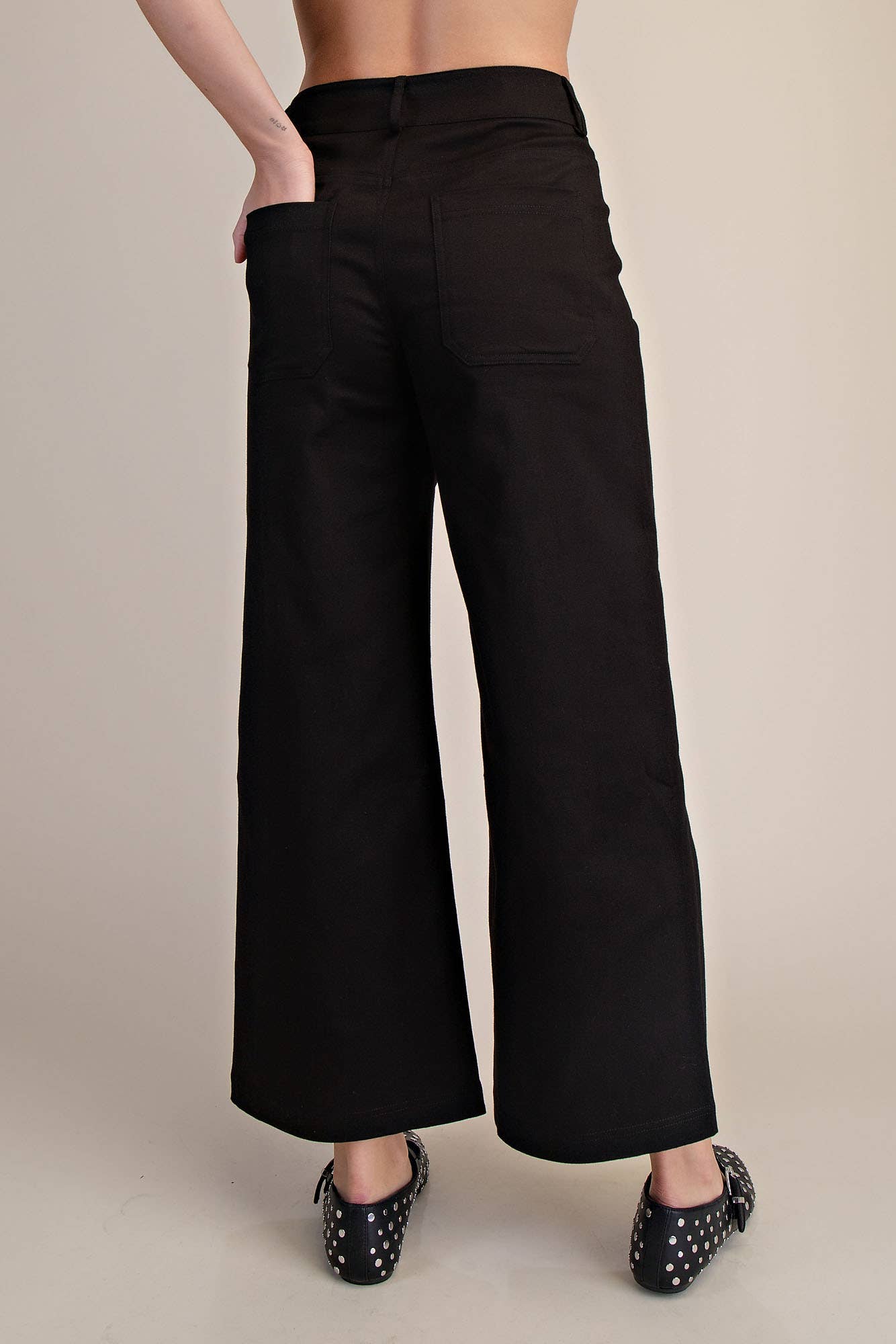 Glam - High Waist Wide Pants: Pink, L