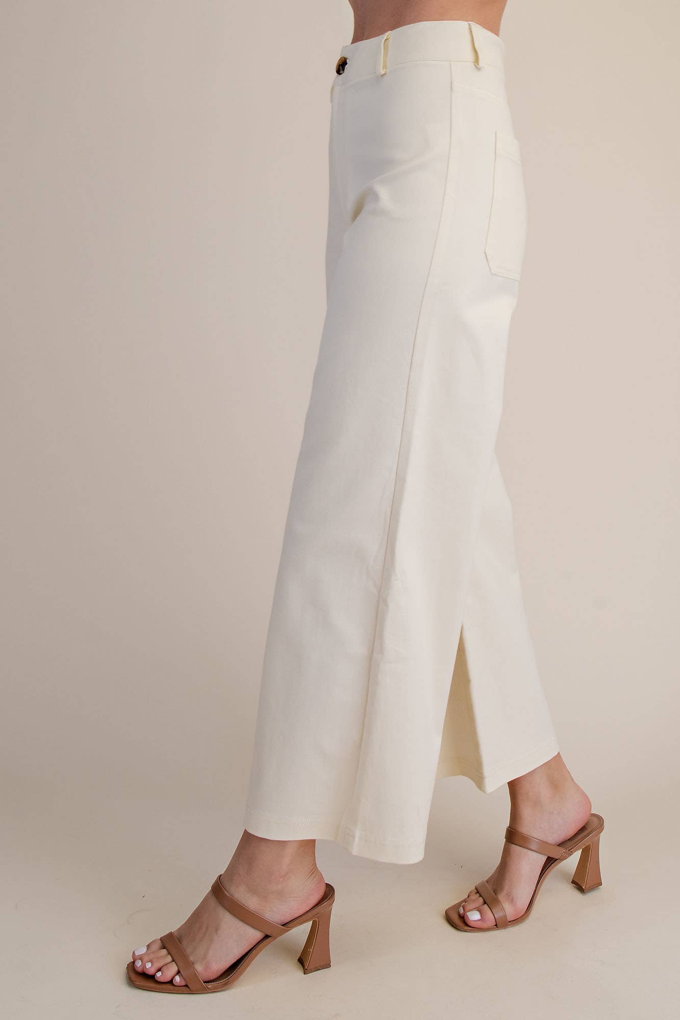 Glam - High Waist Wide Pants: Pink, S