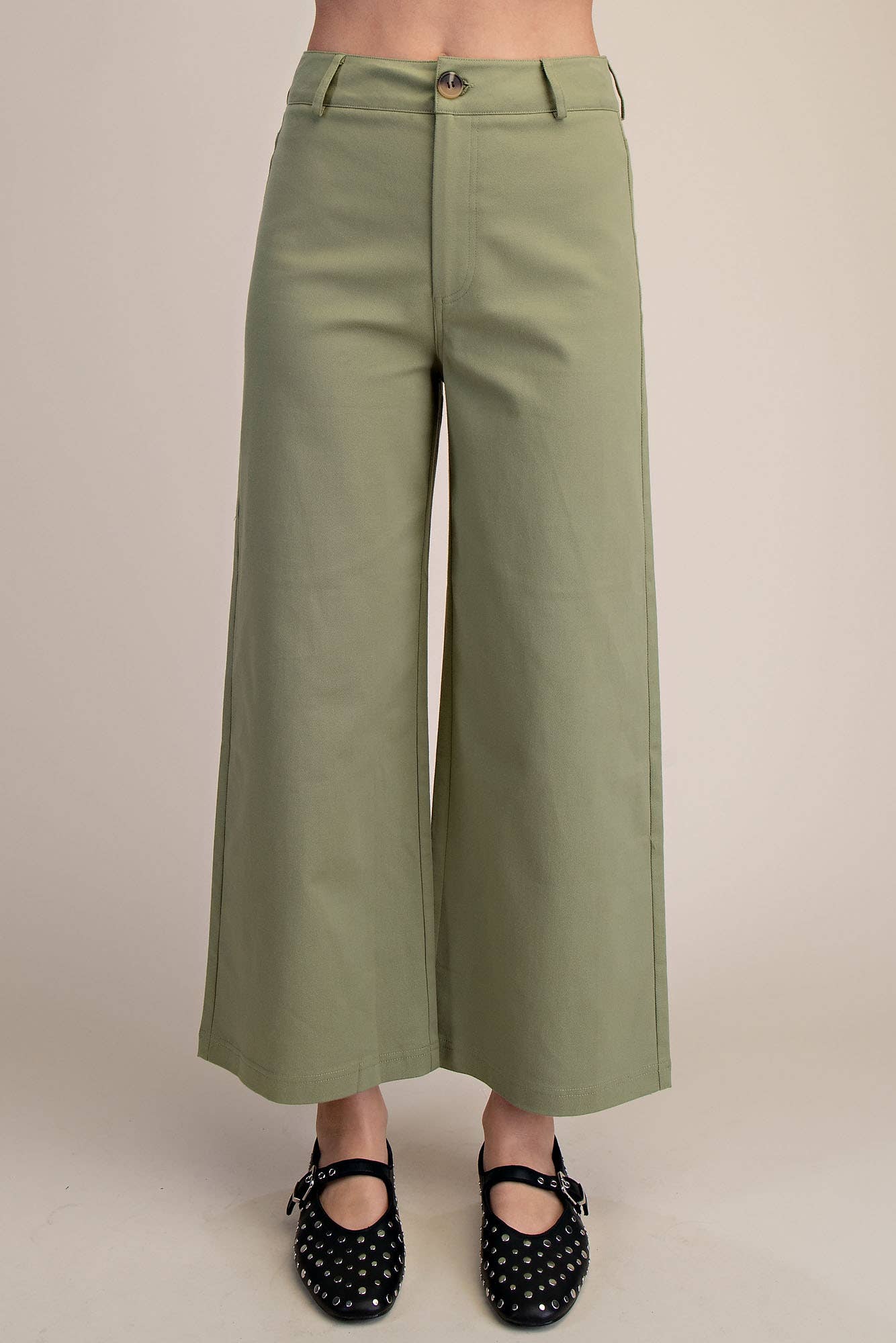 Glam - High Waist Wide Pants: Pink, S
