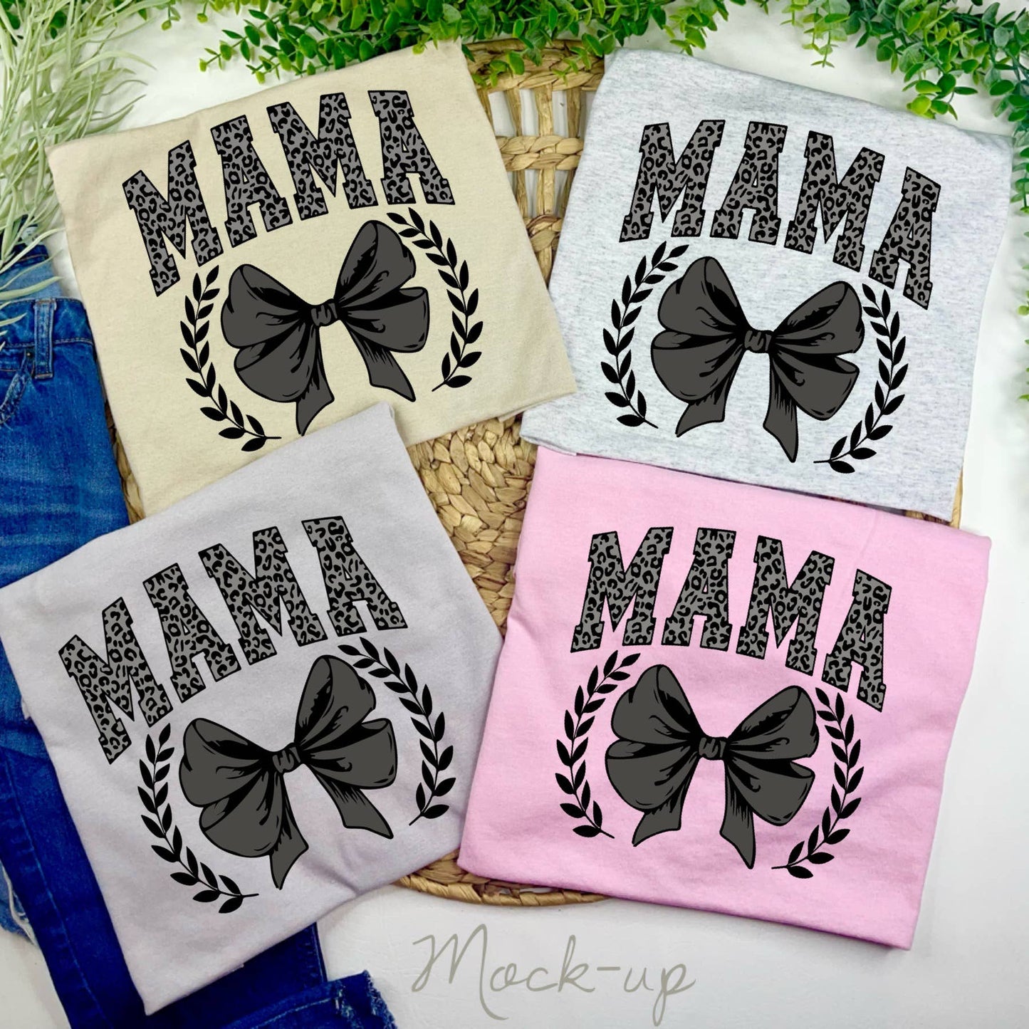 1/2 Penny Wholesale - Mama Bow (T-Shirt): Jerzee Pink, Large