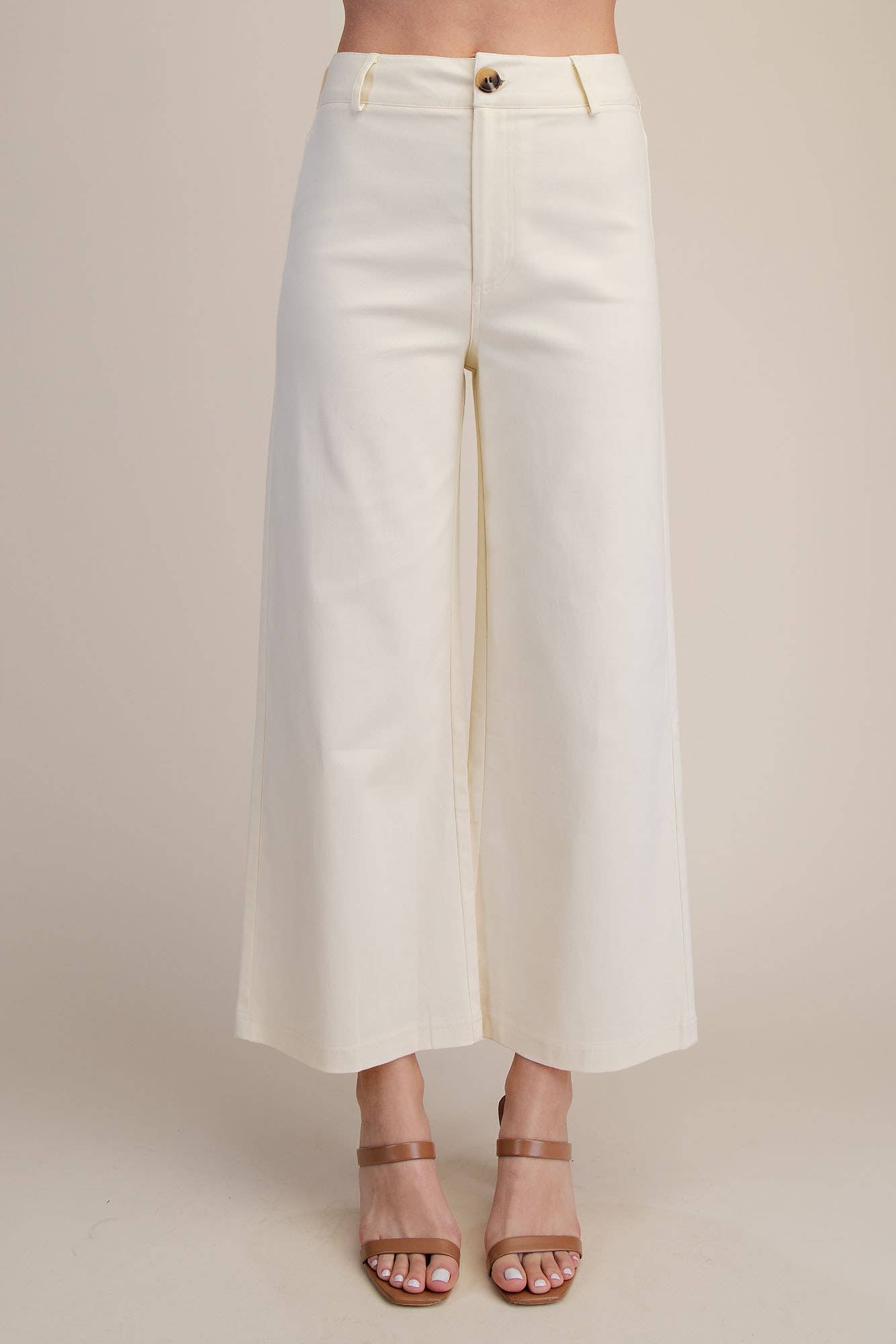 Glam - High Waist Wide Pants: Pink, L
