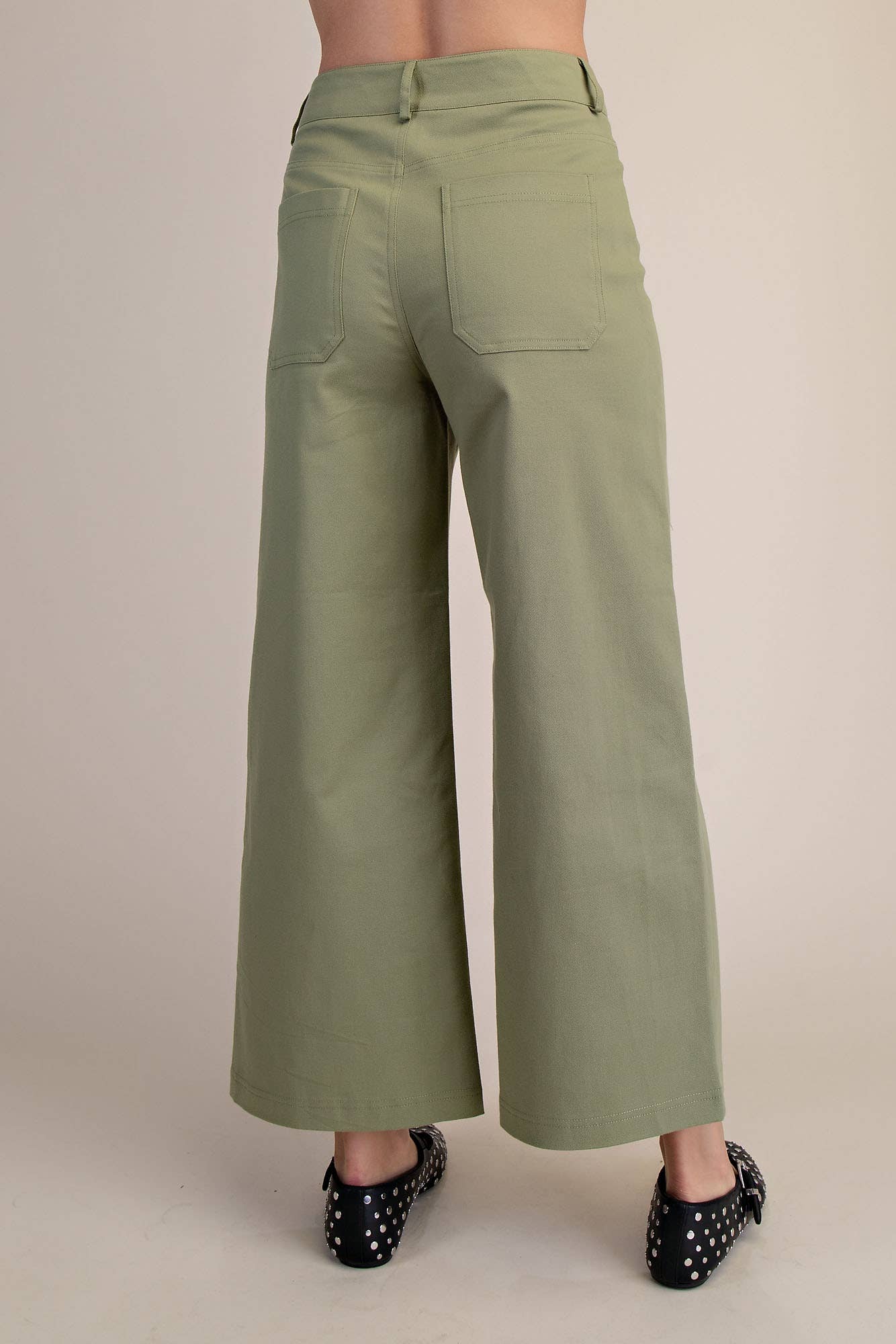 Glam - High Waist Wide Pants: Pink, S