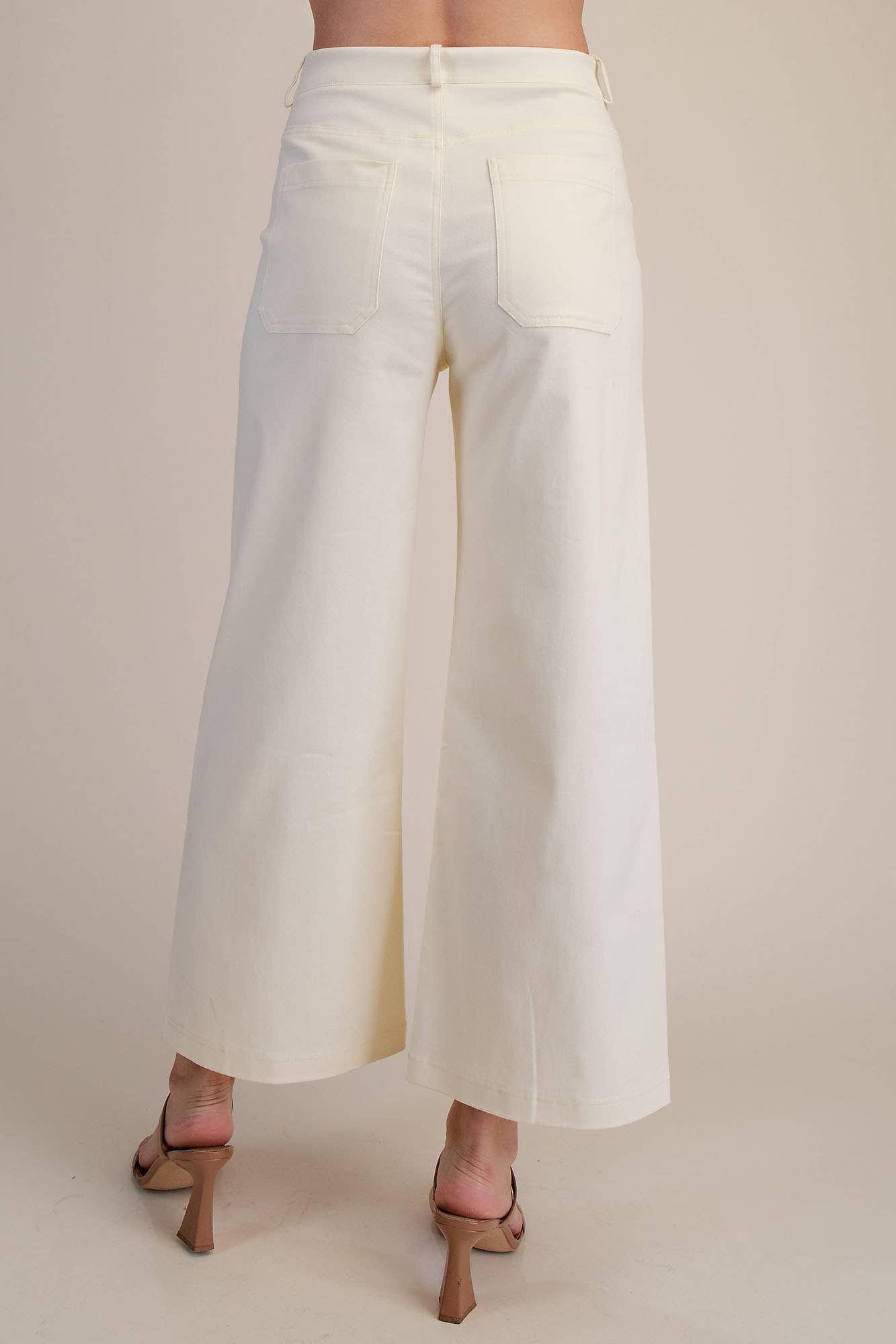 Glam - High Waist Wide Pants: Pink, M