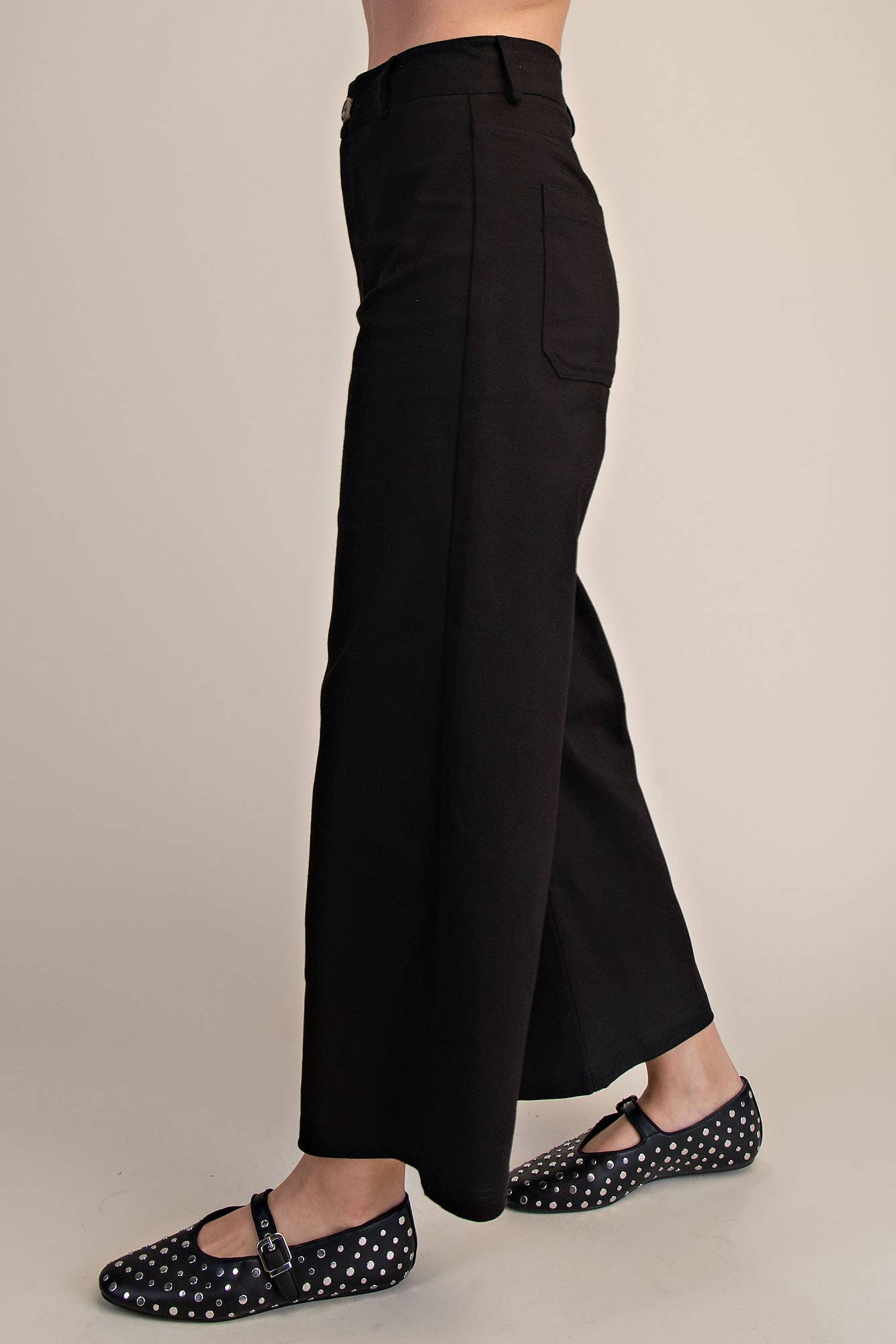 Glam - High Waist Wide Pants: Pink, S