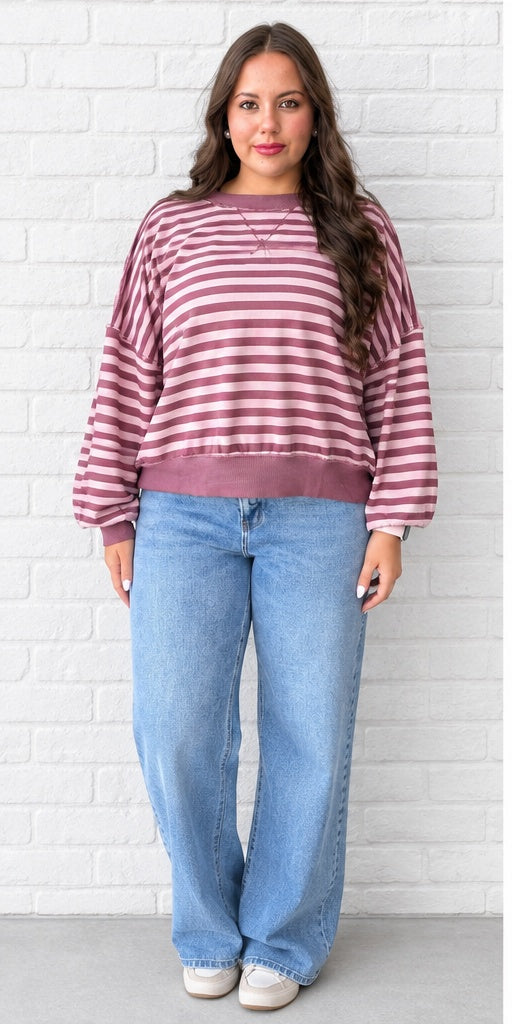 Striped Mauve Pullover